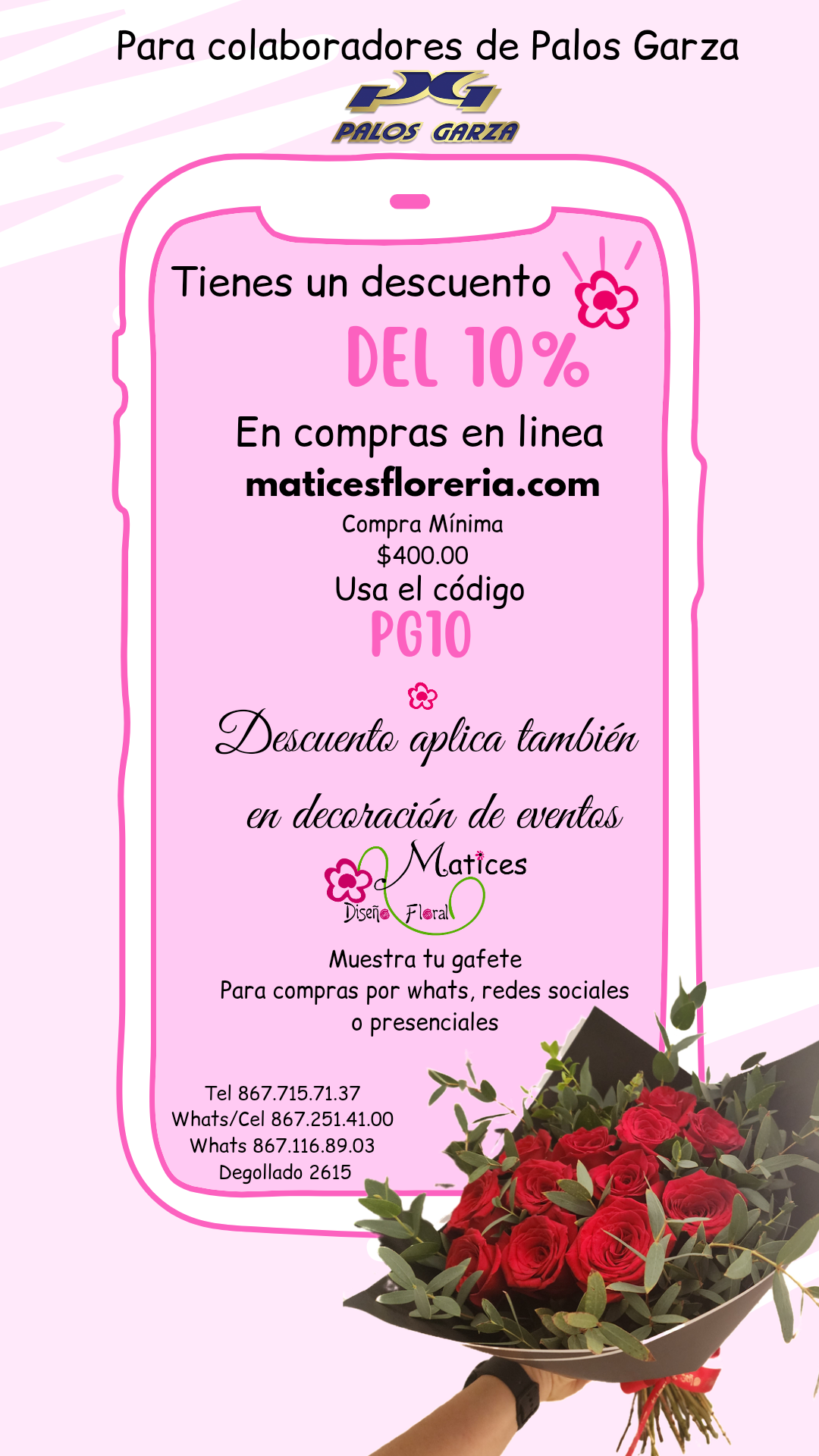 Descuento en florería Matices 